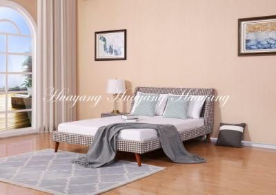 Huayang High Quality Wood Furniture Glossy Modern Bedroom Furniture Beds Bedroom Bed
