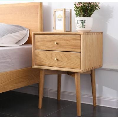 Oak Locker Bedroom Two Drawer Bedside Table Nightstand Cabinets