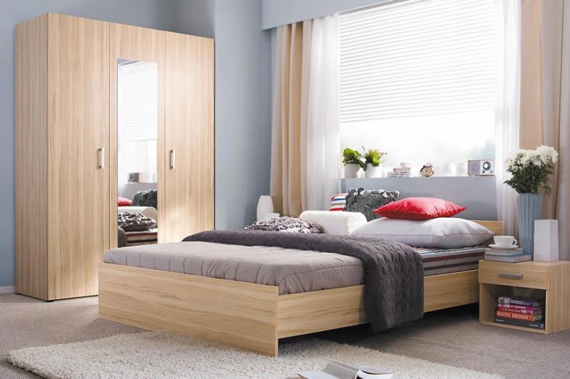 Economic Simple Modern Wood Furniture Home Use 5 Piece Bedroom Furniture
