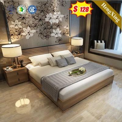 Creative Design Dark Wood Color Hotel Home Furniture Bedroom Queen Size Beds
