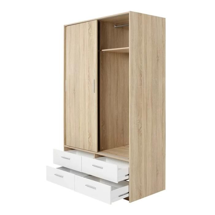 High Quality Wooden Home Bedroom Furniture Sliding Door Wardrobe Cabinet (HF-WB12)