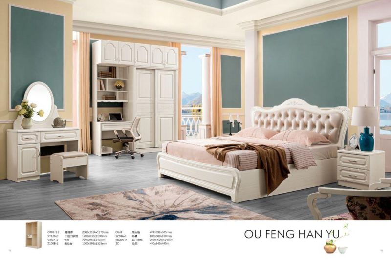 Foshan Modern Home Wooden Fabric King Size Bedroom Furniture