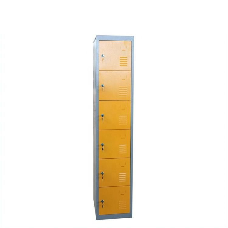 Single Row 6 Door Small Steel Locker Cabinet Metal Colorful Small Storage Locker