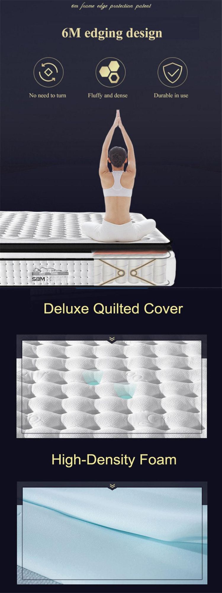 Wholesale Customized Luxury Hilton Hotel Soft Mattress Compressed California King Double Full Single Bed Gel Memory Latex Foam Pocket Spring 10 Inch 12 Inch