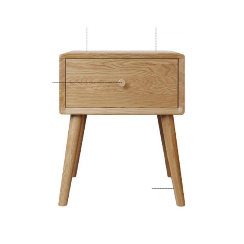 Nordic Solid Wood Bedside Cabinet Bedroom Locker Simple Storage Cabinet Japanese Style Bedside Table White Oak Furniture 0033