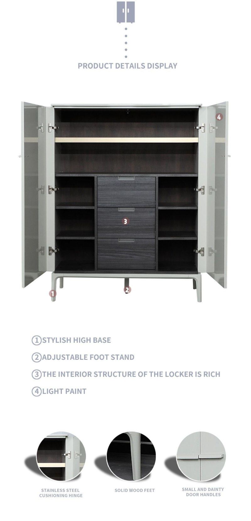 Modern Home Hotel Office Furniture Dining Bed Room Double Door Wardrobe