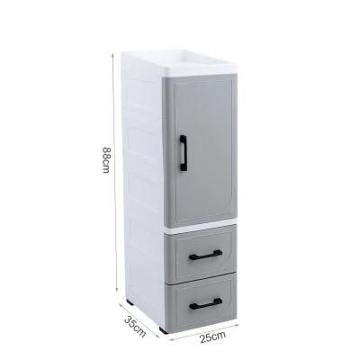 Eco-Friendly Dustproof Plastic Clothes Cabinet with Open Door Home Furniture Living Room Baby Drawer Storage Cabinet