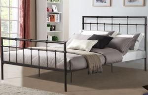 Modern Simple Style All Black Metal Flat Bed