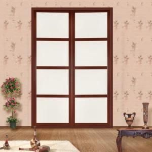 Country Style Wooden Closet with Aluminium Sliding Doors Classical V2593
