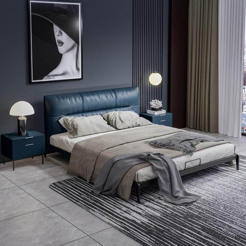 Italy Classical Genuine Leather Bed High Quality Modern appearance Home Bedroom Furniture