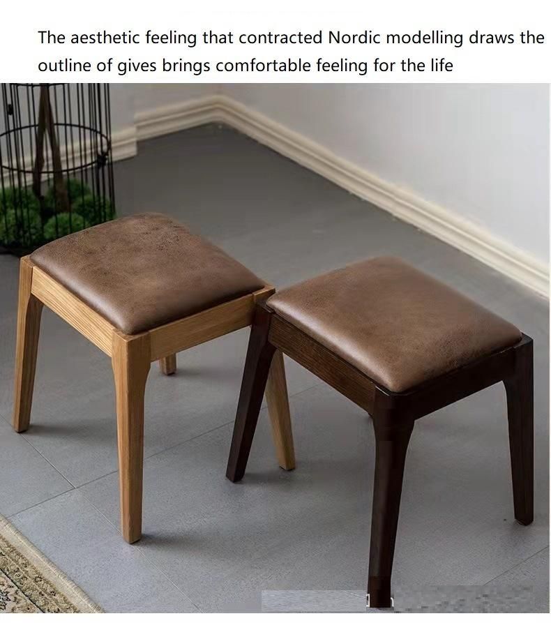 Nordic Bedroom Furniture Simple Solid Wood Oak Dressing Stool