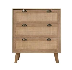 Customize Home Furniture New Wholesale Vintage Rattan Chest of Drawers Cabinet for Bedroom