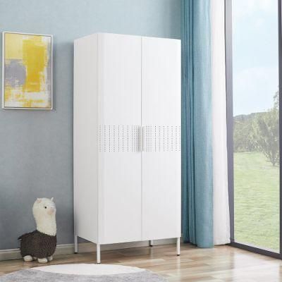 High Quality 2 Door Metal Wardrobe Storage Cabinet High Feet Locker