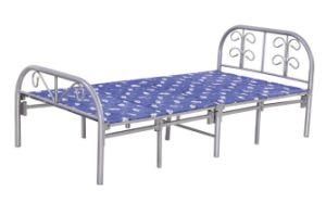 Folding Bed, Metal Frame Single Bed with Trundle