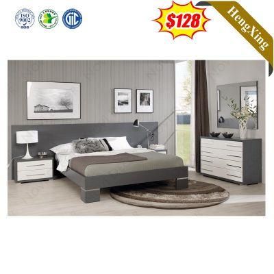 Dark Grey Wooden Frame Home Hotel Bedroom Furniture Children Double King Bed