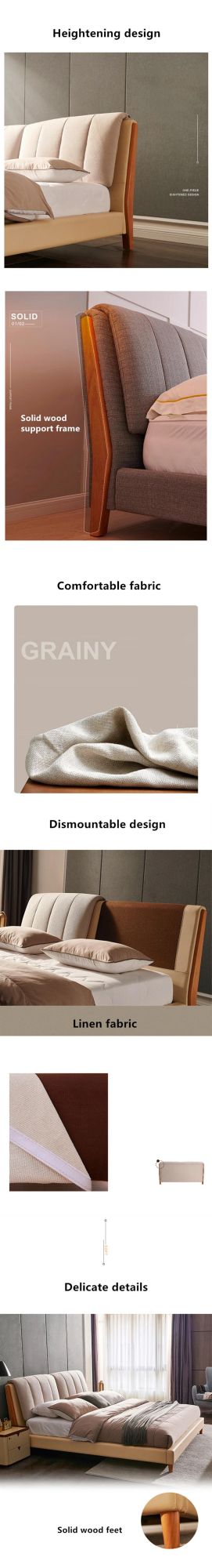 Nordic Simple Soft #Bed Master Bedroom #Furniture 0175