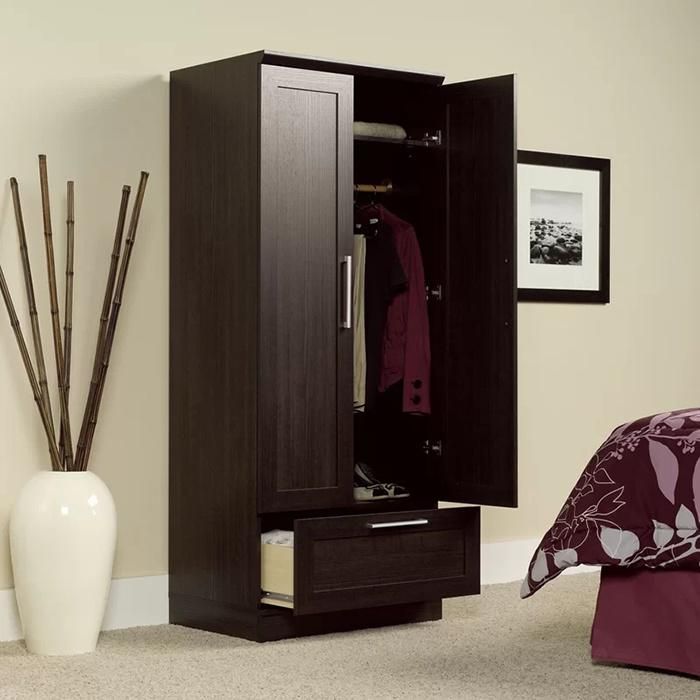 Wholesale Melamine MDF Wooden Bedroom Wardrobe (HF-WF05131)