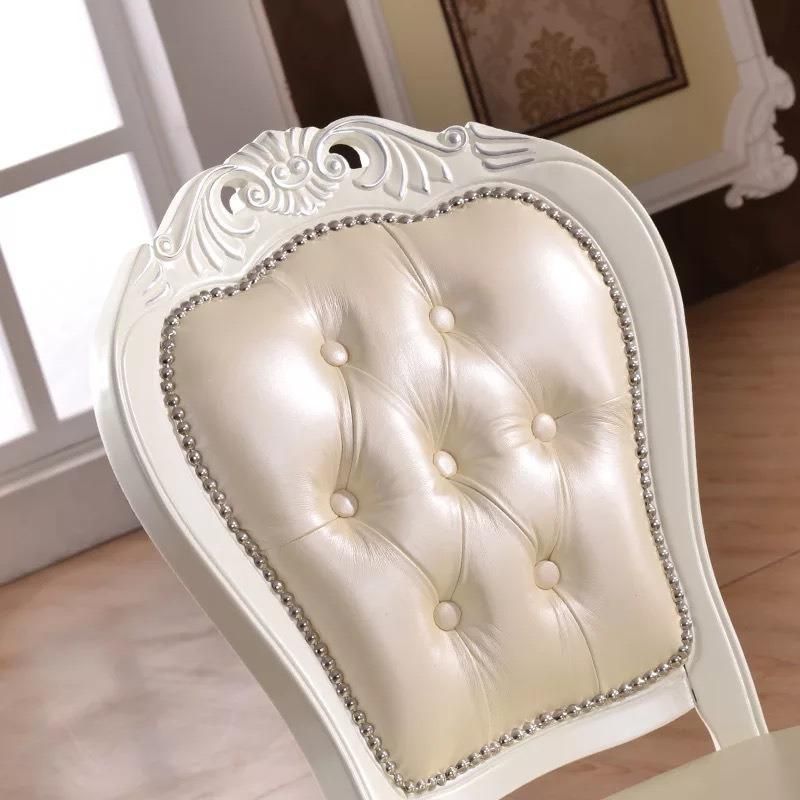 Home Furniture Classical Carving Vintage Chair Leather Dining Chair