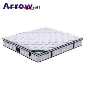 High Quality Knitted Fabric Quilted with Velour Fabric Encased 9-Zone Pocket Spring Mattress