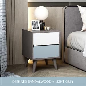 Gold Metal Leg Nordic Light Luxury Bedside Table Wood Nightstands Bed Side Table Bedroom Modern for Bedroom