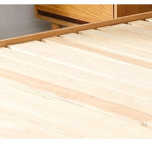 White Oak Multifunctional Double Bed Solid Wood Bedroom Bed