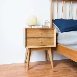 White Oak Bedroom Two Drawer Bedside Table Nightstand Cabinets