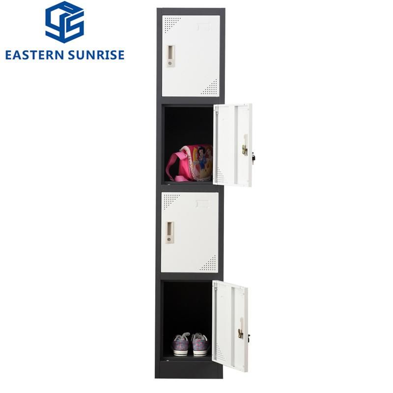 4 Doors Steel Clothes Cabinet Metal Wardrobe Storage Lockers