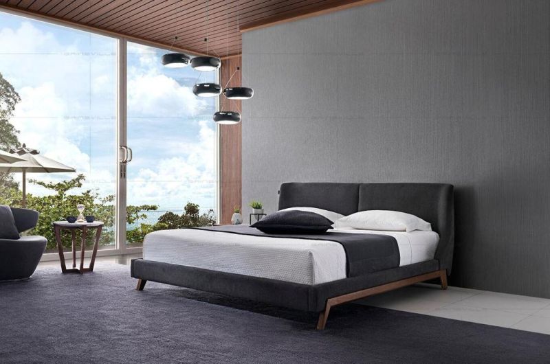 Bedroom Furniture Italian Style Leather or Fabric Bed Gc1705