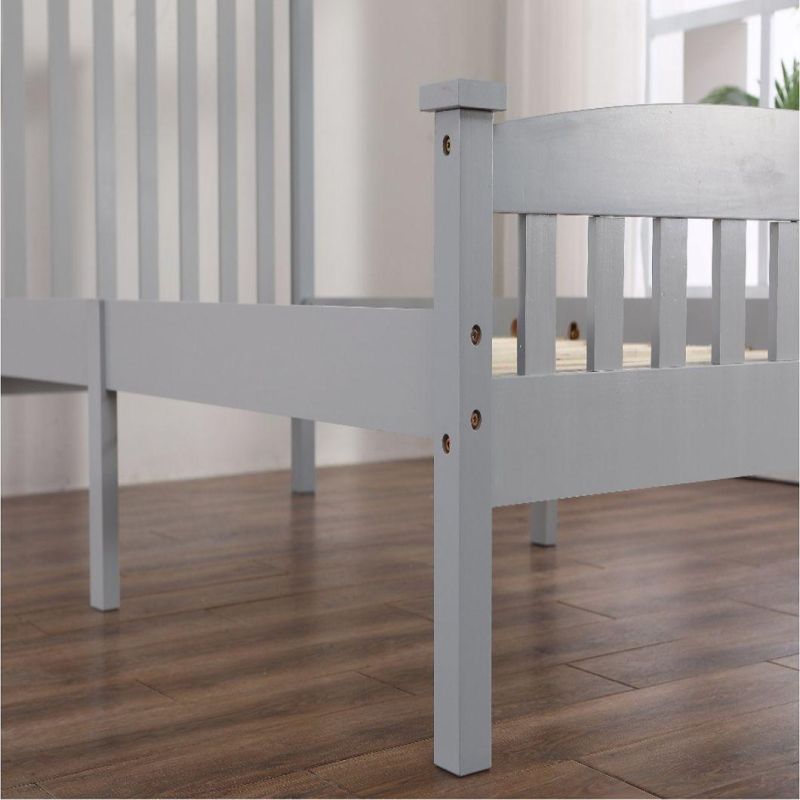 Bedroom Solid Wood Painted Grey Single Bed/Double Bed Child Bed K/D