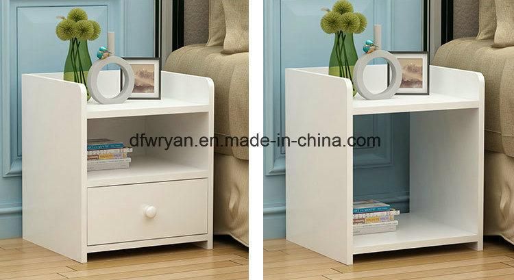 Bedroom Furniture Wooden Melamine Board Bedside Table Nightstand Drawer Cabinet