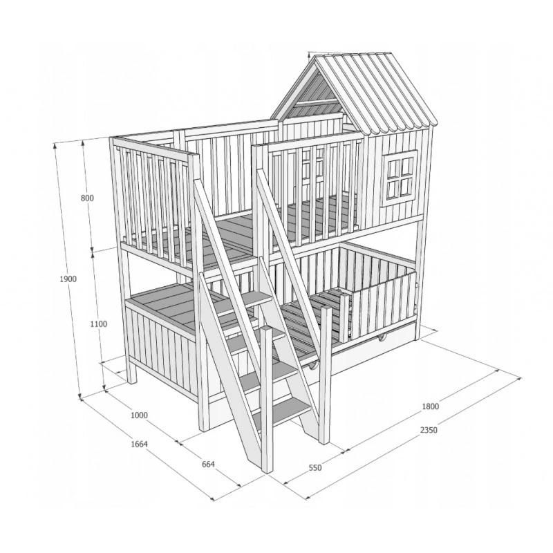 No. 13411 Tree House Bunk Bed Cottage