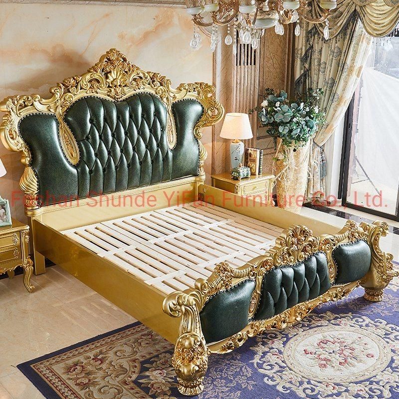 Wood Carved Luxury Bedroom Bed in Optional Furnitures Color From Chinese Furniture Factory