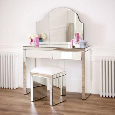 New Design China Made 2 Drawer Mirror Dressing Stool