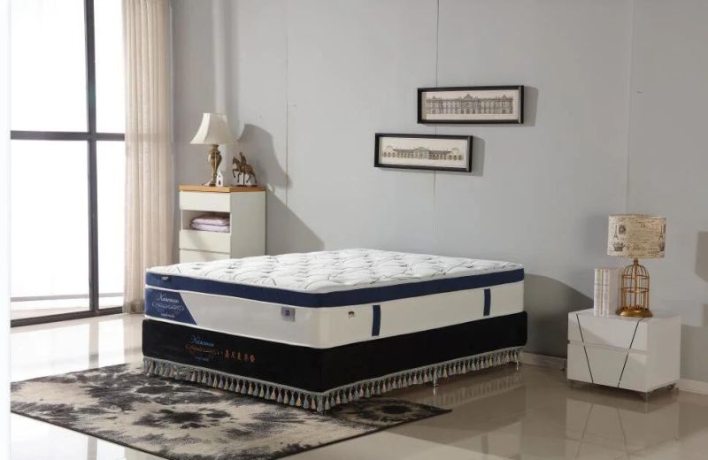 Medium Firm Spring Bed Mattress Euro Top Pocket Spring Mattress Roll in a Box