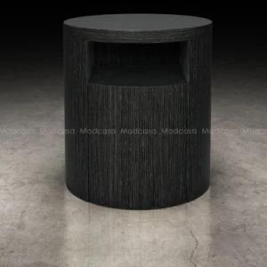 Wenge Oak Modern Style Honigold Round Nightstand