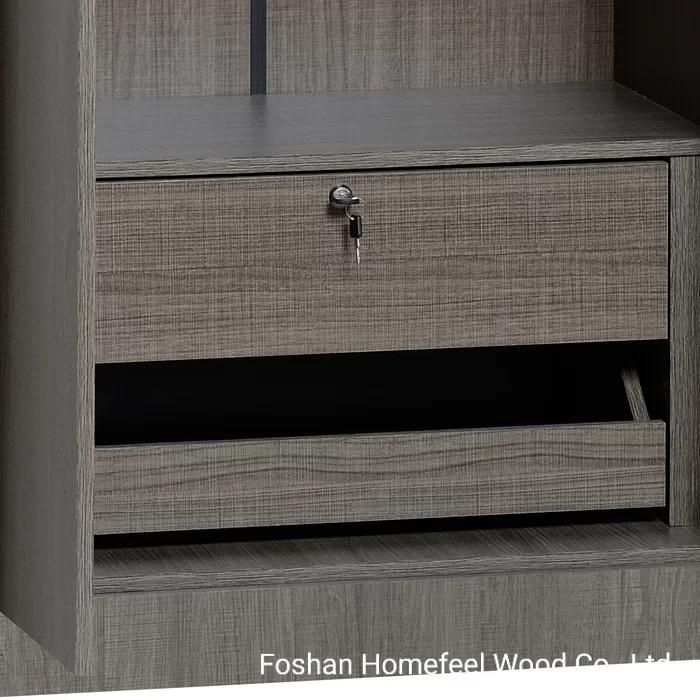Modern Wholesale Simple 3 Door Wooden MDF Wardrobe (HF-WB04) Bedroom Furniture