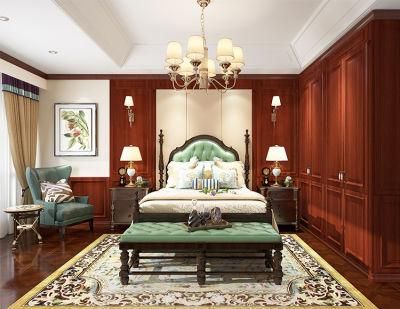 Cabinet Custom Household with TV Stand Lock Rubber Wood Wooden Clothes Slide Door Wardrobe