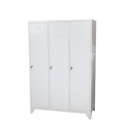Clothing Storage Dirty Clean Version Metal Cabinet Three Door Adjustable Feet Lockable Metal Locker Vestuario/Vestiaire