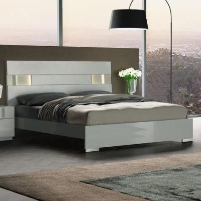 Nova Bedroom Furniture Single / Double / Queen / King Size Bed in Grey Lacquer