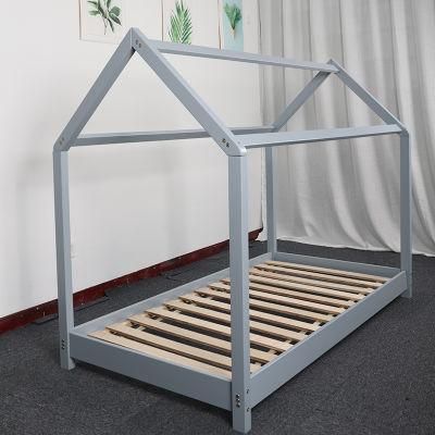 Solid Pine Wood Child House Bed Color Customized Frame Baby Furniture