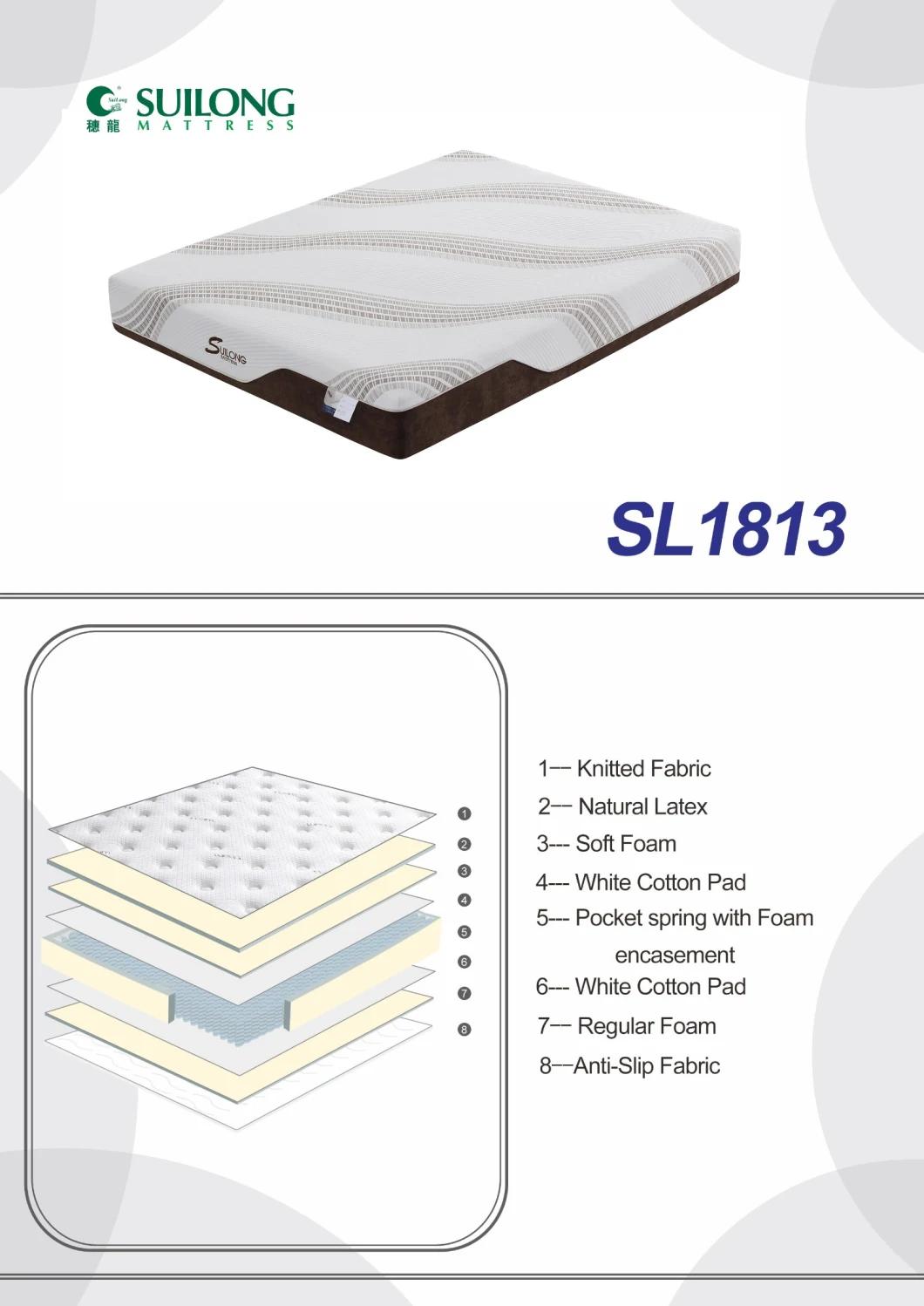China Luxury Mattress Comfortable Latex Mattress Pocket Spring Mattress