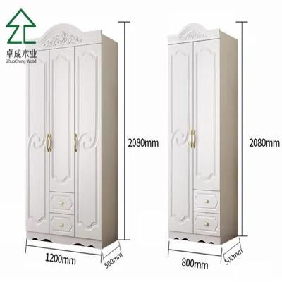 MDF PVC Door Board Particleboard Cabinet Carcass Two Doors Wardrobe