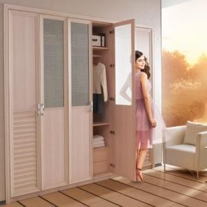 2015 New Fashion Wooden PVC Wardrobe with Glass (YG11432)