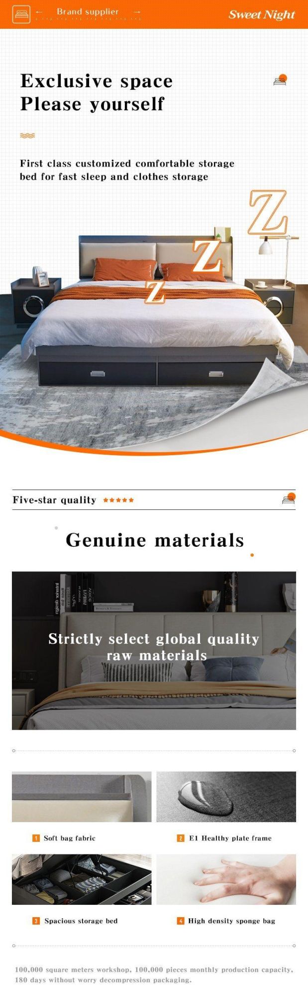 Modern Upholstered Furniture Murphy Luxury Storage Bed