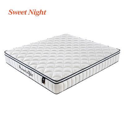 High Density Wadded Natural Latex Pillow Top Rolled up Sponge Hotel Pocket Foam Coil Bonnell Spring Mattress