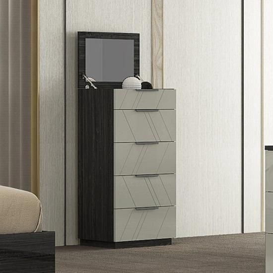 Nova Modern Bedroom Set in Grey Lacquer Finish Bedroom Series