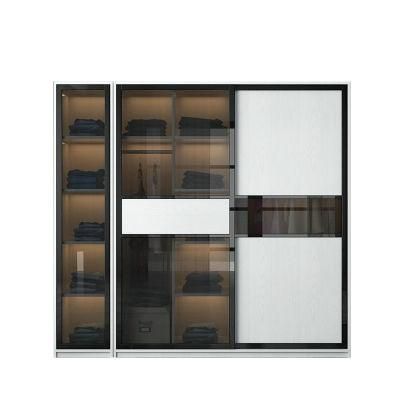 European Style Wooden Wardrobe Sliding Door Closet