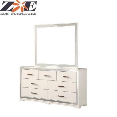 Modern Wooden Bedroom Dresser with Mirror