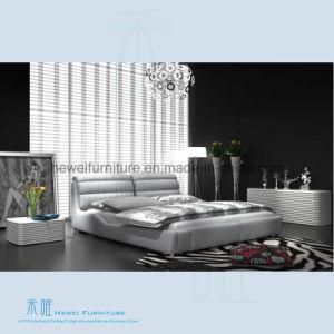 High Quality Soft Leather Bed of Bedroom Furniture (HW-KF319B)
