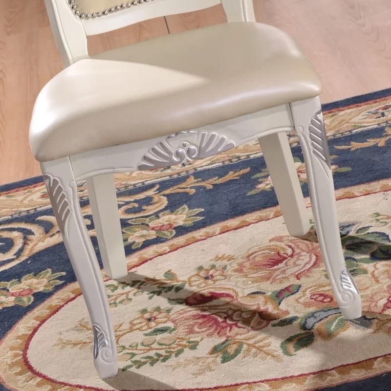 Home Furniture Classical Carving Vintage Chair Leather Dining Chair